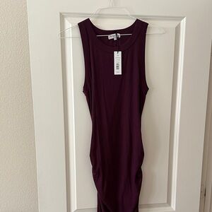 NWT Sz L Michael Stars Deep Plum Wren Maxi Dress